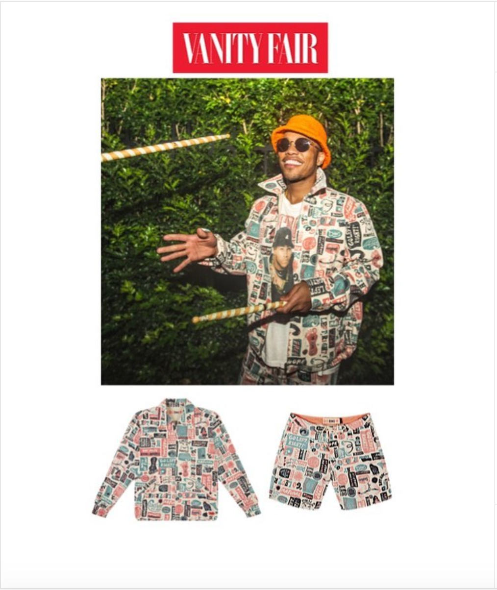Anderson Paak for Vanity Fair in LL Cool J Tee from Storeroom Vintage