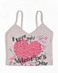 SRV Upcycled “Valentines Day” Singlet Top (M)