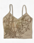 SRV Upcycled “Skull Pirate” Singlet Top (S)