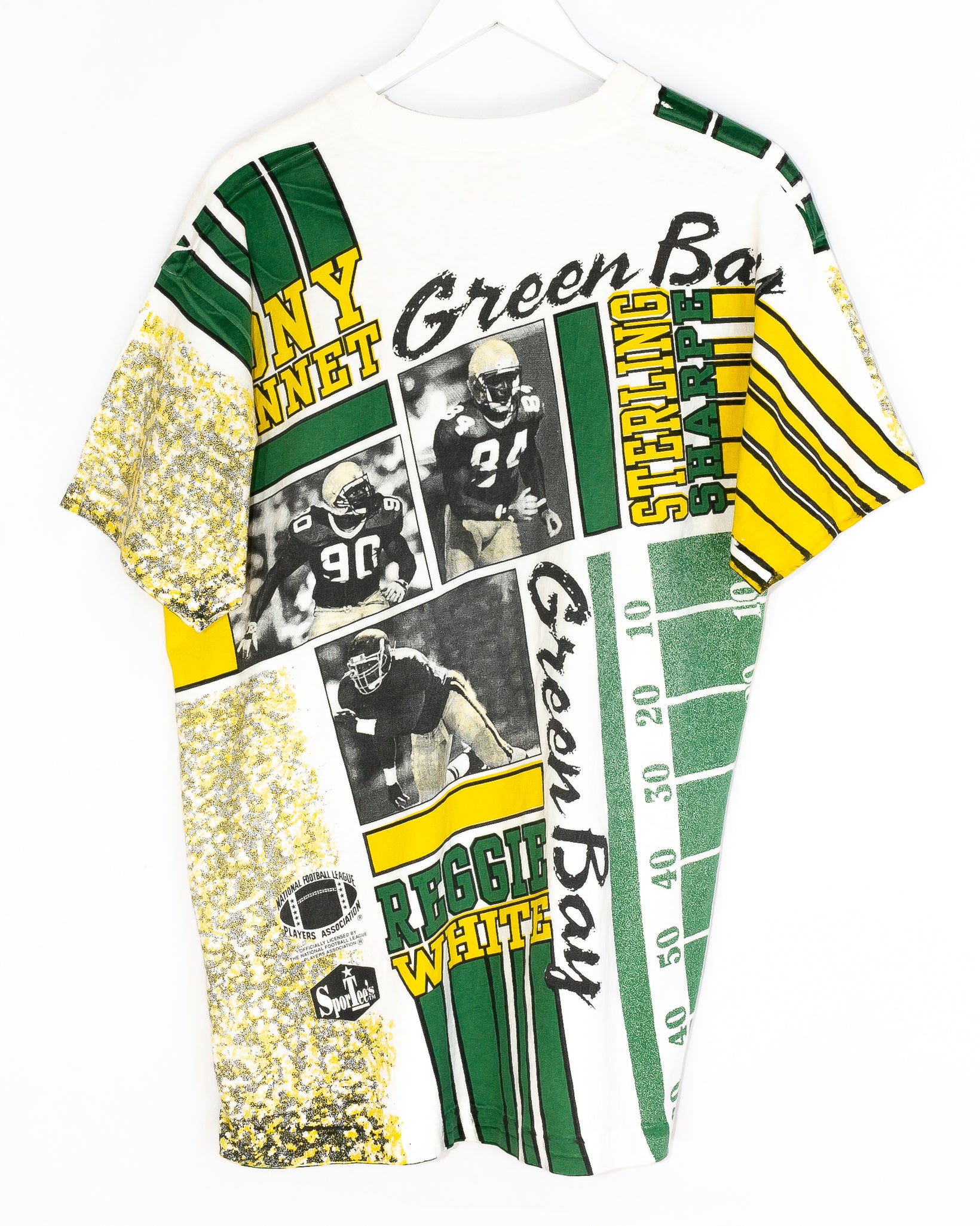 90s, Green Bay Packers vintage all over graphic T-shirt. XL